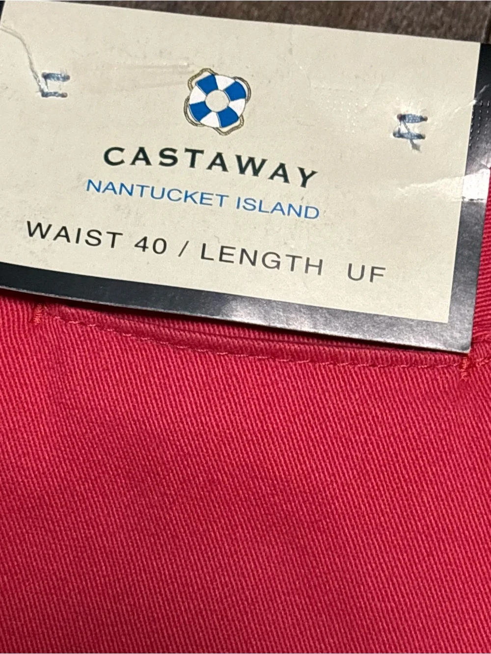 Castaway Harbor Pants Mens 40 UF Pink Calico Jack Skull Embroidered NWT